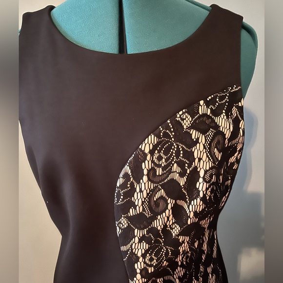Catherine Malandrino Black and Lace Asymmetrical Dress. Size 8 NWT - Picture 2 of 6